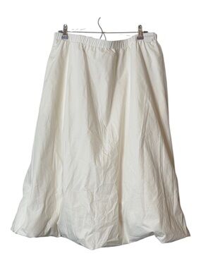 Dictionary White Cotton Bubble Hem Midi Skirt XL